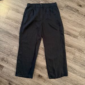 Quince Black Wide-Leg Cropped Pants